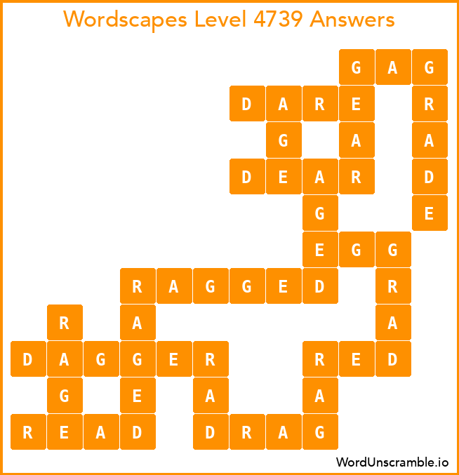 Wordscapes Level 4739 Answers