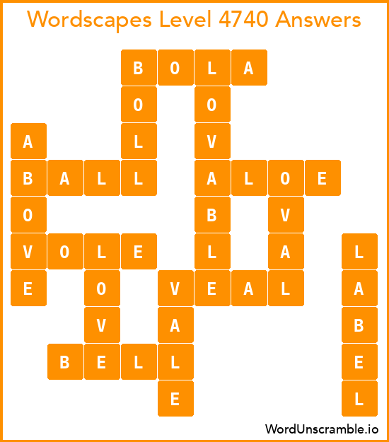 Wordscapes Level 4740 Answers