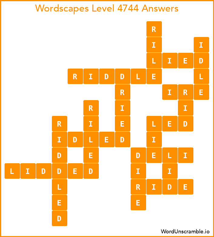 Wordscapes Level 4744 Answers