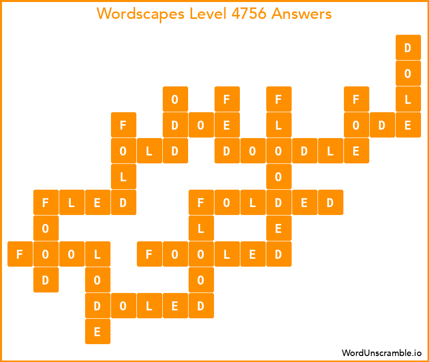 Wordscapes Level 4756 Answers