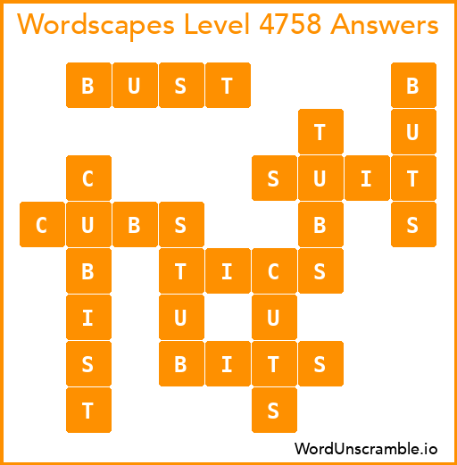 Wordscapes Level 4758 Answers