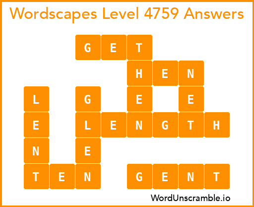 Wordscapes Level 4759 Answers