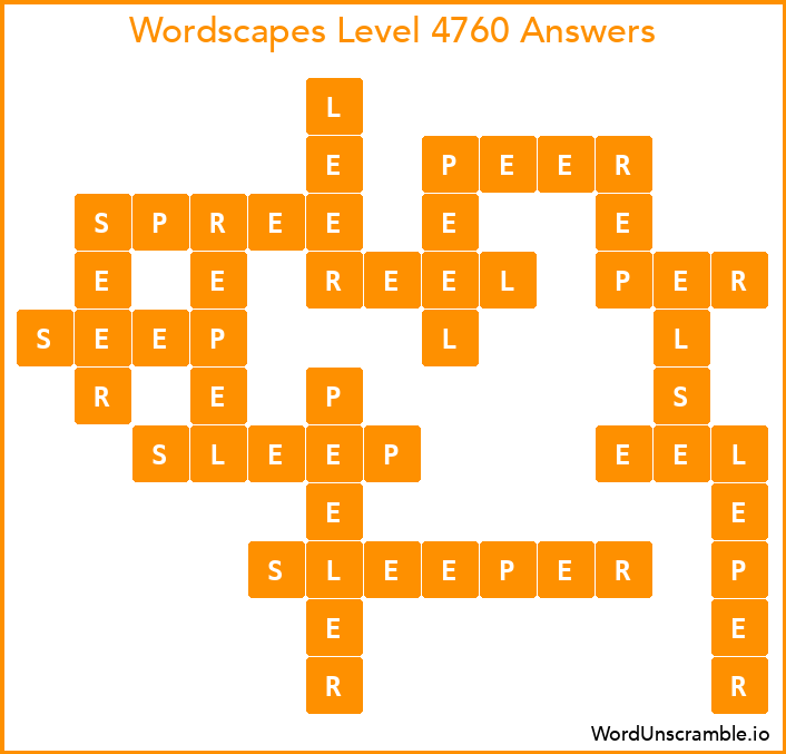 Wordscapes Level 4760 Answers