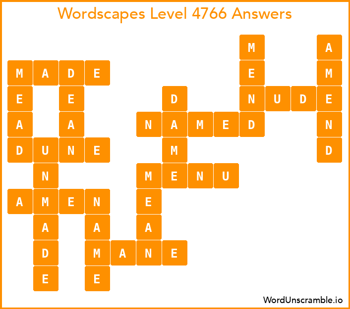 Wordscapes Level 4766 Answers