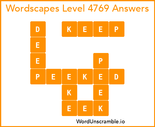 Wordscapes Level 4769 Answers