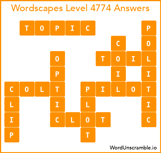 Wordscapes Level 4774 Answers
