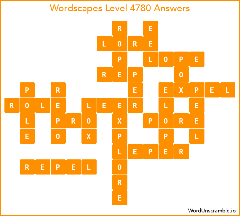 Wordscapes Level 4780 Answers