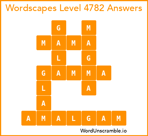 Wordscapes Level 4782 Answers