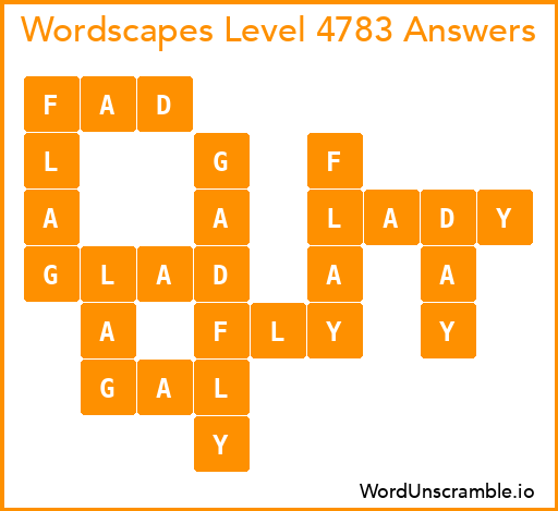 Wordscapes Level 4783 Answers