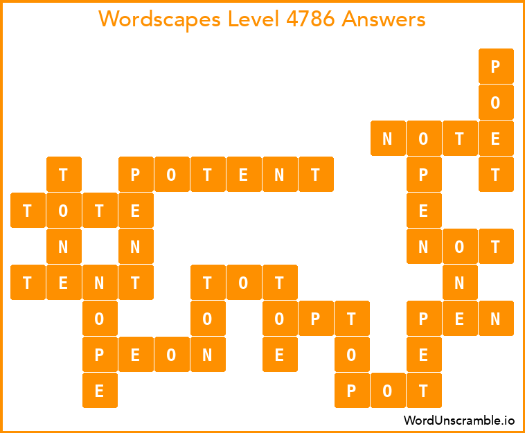 Wordscapes Level 4786 Answers