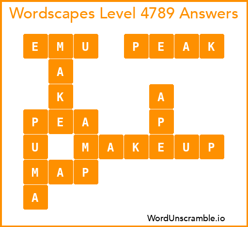 Wordscapes Level 4789 Answers