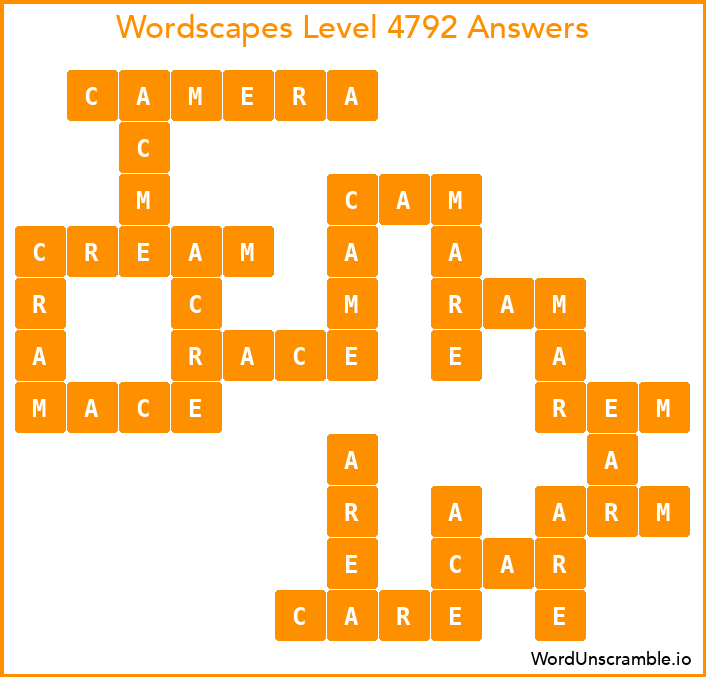 Wordscapes Level 4792 Answers