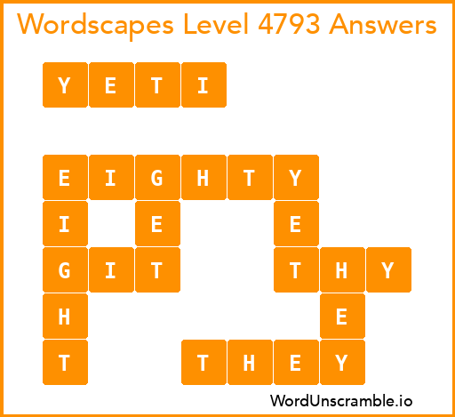 Wordscapes Level 4793 Answers