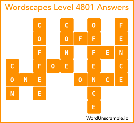 Wordscapes Level 4801 Answers