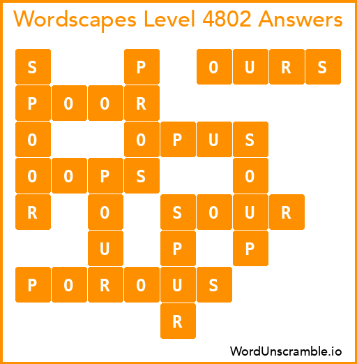 Wordscapes Level 4802 Answers