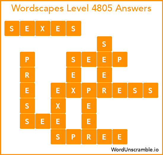 Wordscapes Level 4805 Answers