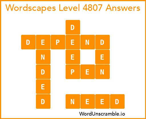 Wordscapes Level 4807 Answers
