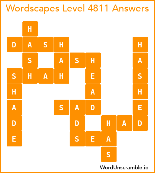 Wordscapes Level 4811 Answers