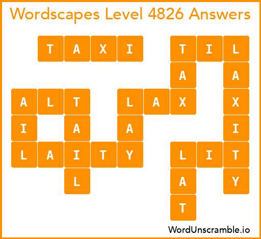 Wordscapes Level 4826 Answers