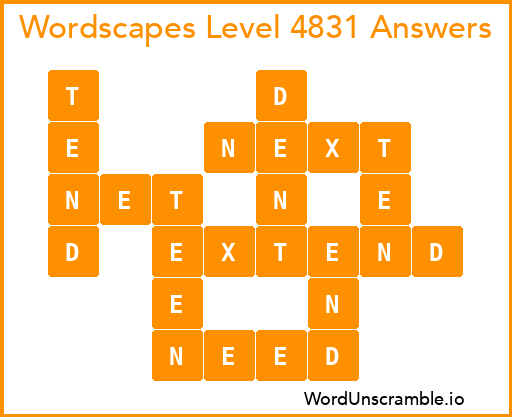 Wordscapes Level 4831 Answers