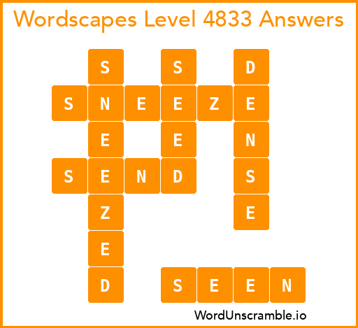 Wordscapes Level 4833 Answers
