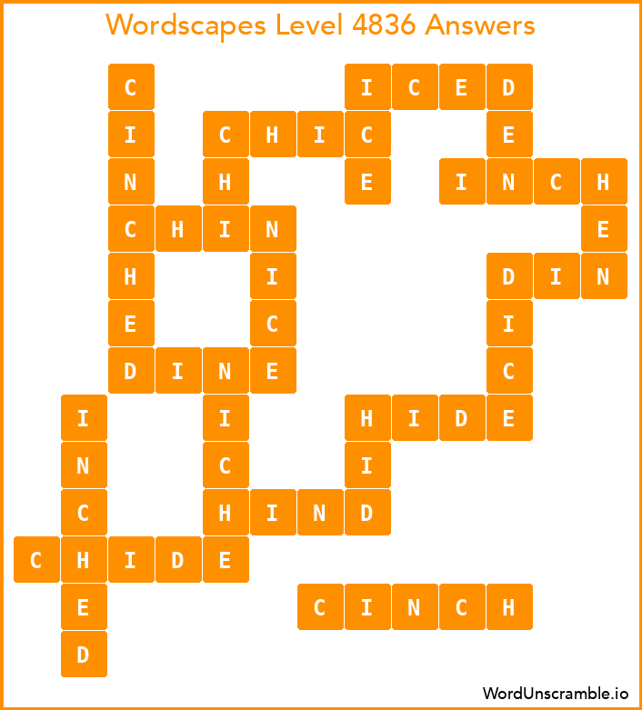 Wordscapes Level 4836 Answers