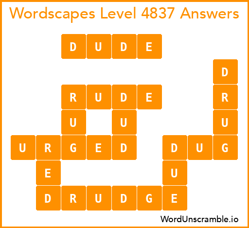Wordscapes Level 4837 Answers
