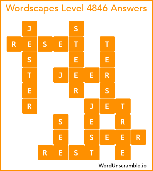 Wordscapes Level 4846 Answers