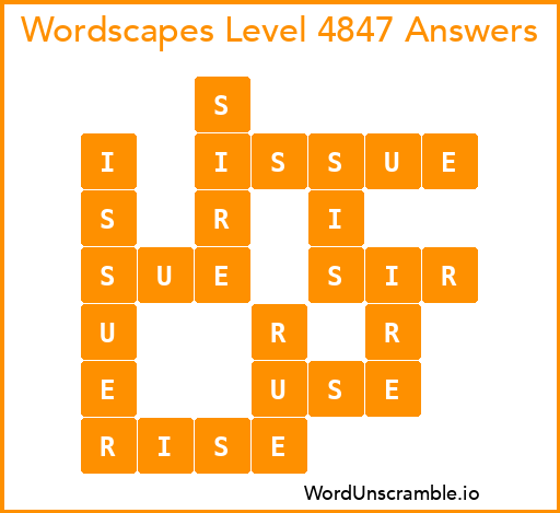 Wordscapes Level 4847 Answers