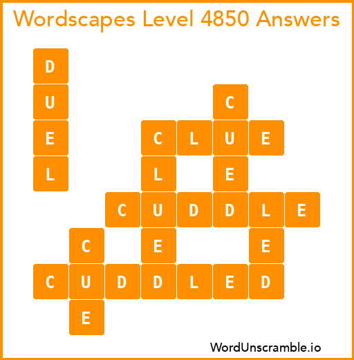 Wordscapes Level 4850 Answers