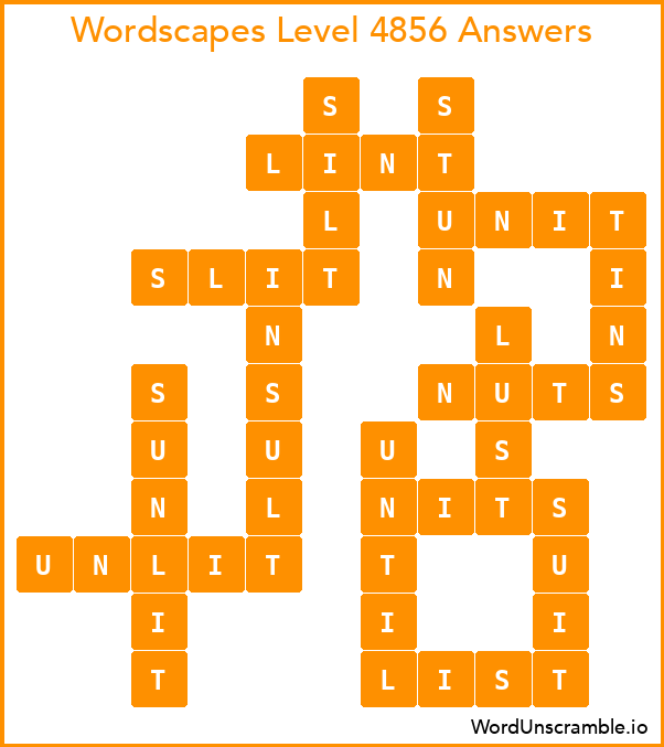 Wordscapes Level 4856 Answers