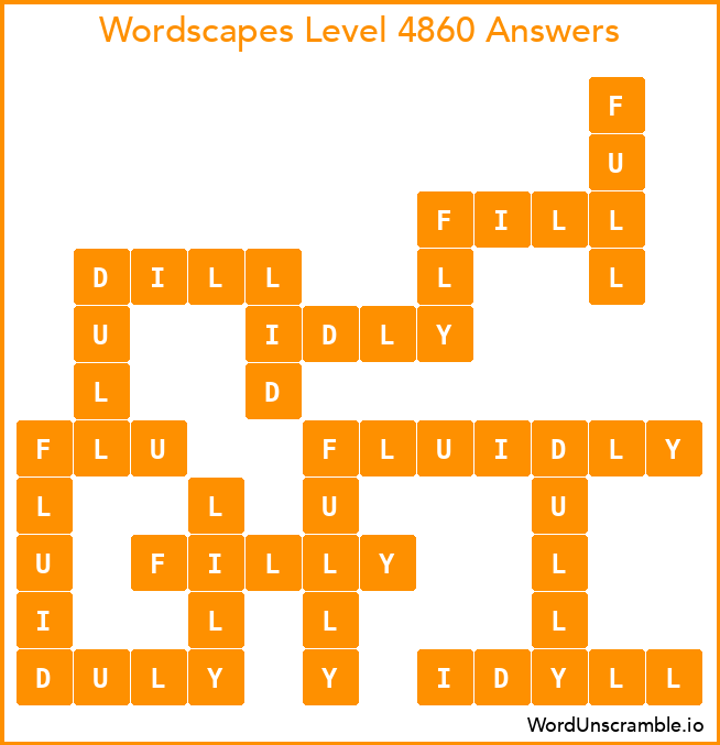Wordscapes Level 4860 Answers