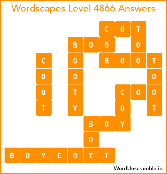 Wordscapes Level 4866 Answers