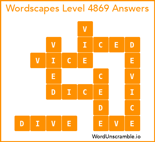 Wordscapes Level 4869 Answers