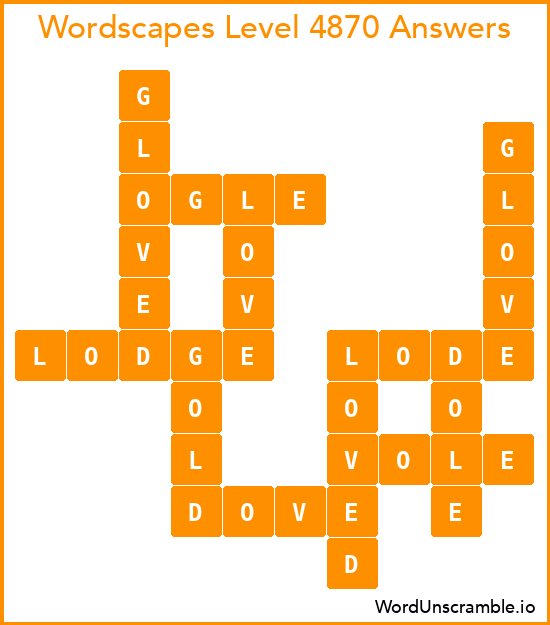 Wordscapes Level 4870 Answers