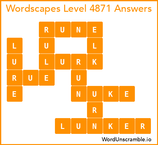 Wordscapes Level 4871 Answers