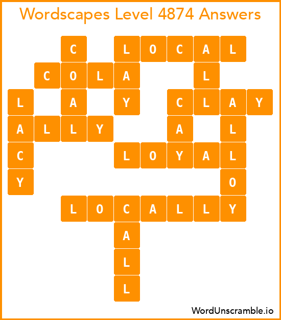 Wordscapes Level 4874 Answers