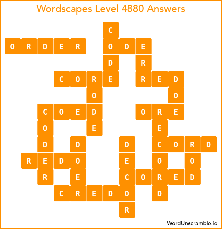 Wordscapes Level 4880 Answers