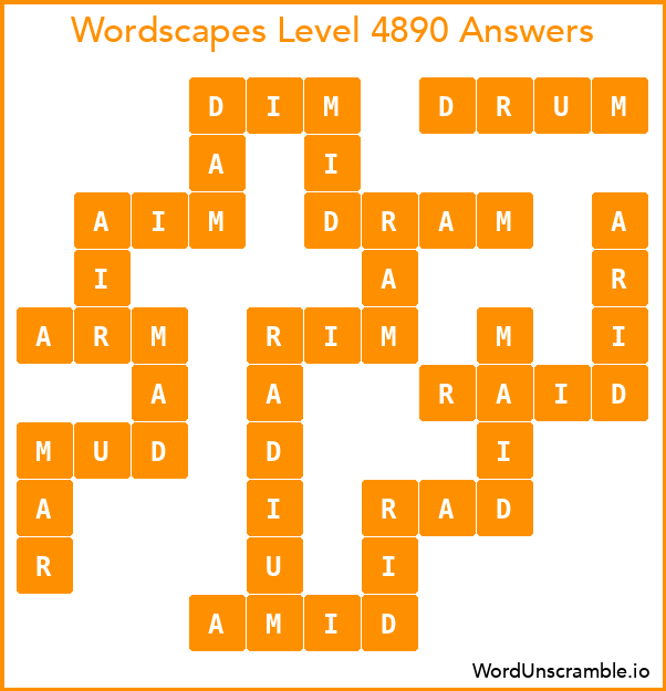 Wordscapes Level 4890 Answers