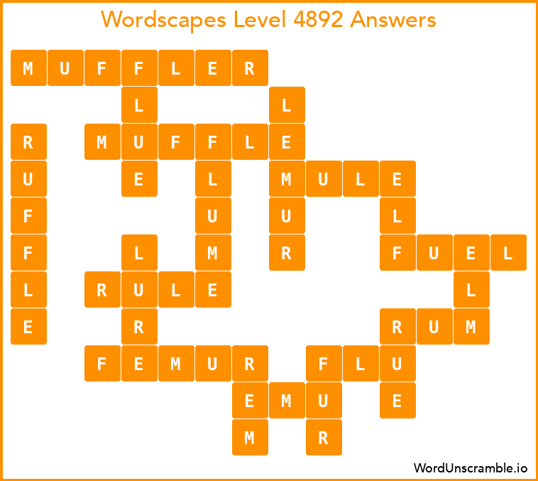 Wordscapes Level 4892 Answers