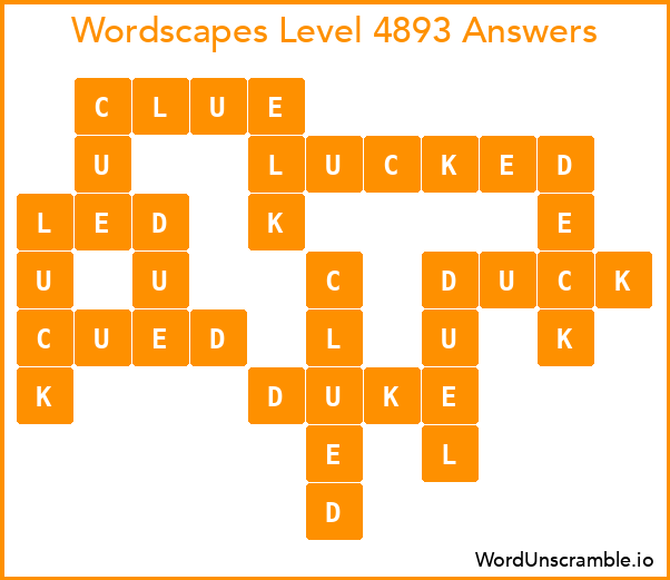 Wordscapes Level 4893 Answers