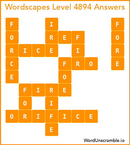 Wordscapes Level 4894 Answers