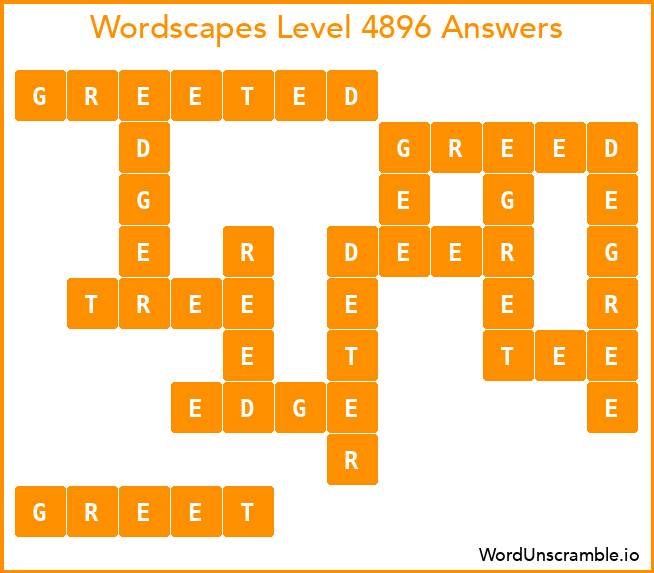 Wordscapes Level 4896 Answers