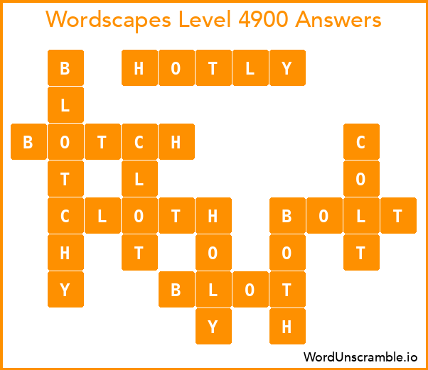 Wordscapes Level 4900 Answers