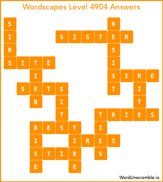 Wordscapes Level 4904 Answers