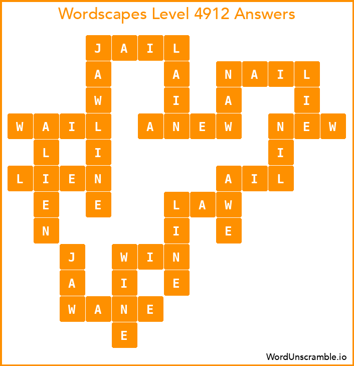 Wordscapes Level 4912 Answers