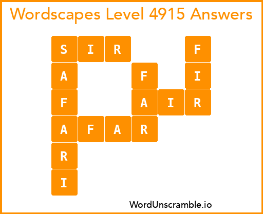 Wordscapes Level 4915 Answers