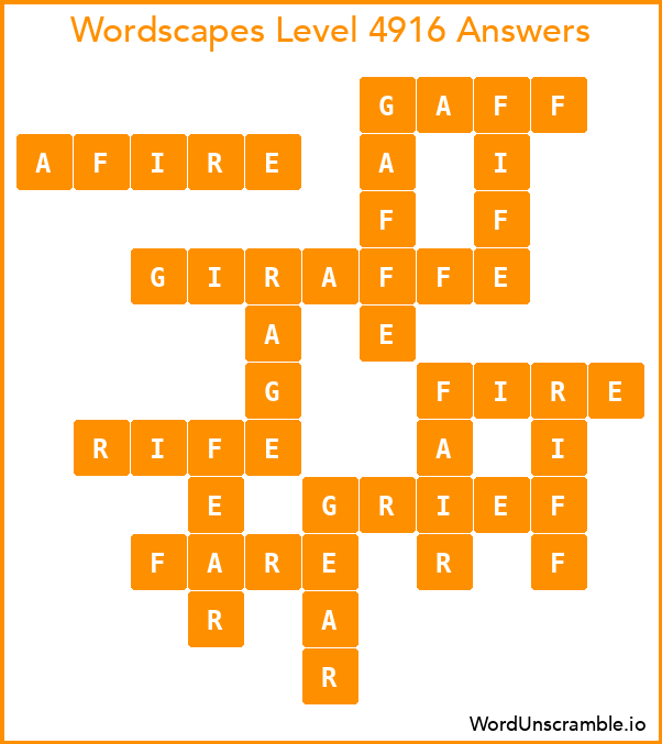 Wordscapes Level 4916 Answers