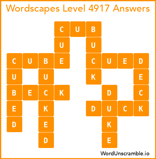 Wordscapes Level 4917 Answers