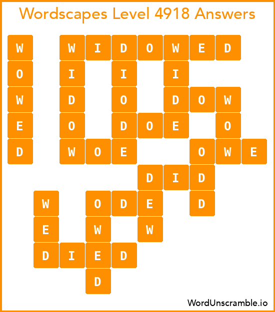 Wordscapes Level 4918 Answers